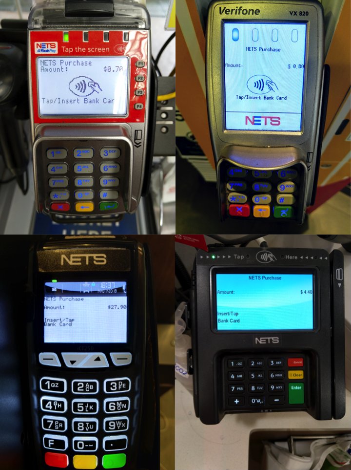 Payment terminals in a shop