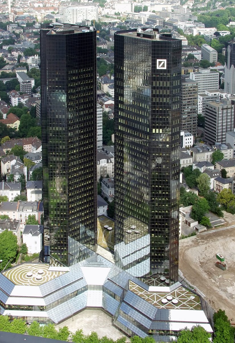 Deutsche Bank twin towers in Frankfurt am Main